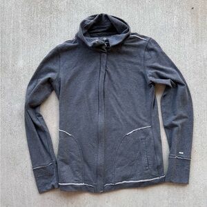 Alo Yoga Zip Up Sweatshirt Womens Medium Snap Button Gray Activewear